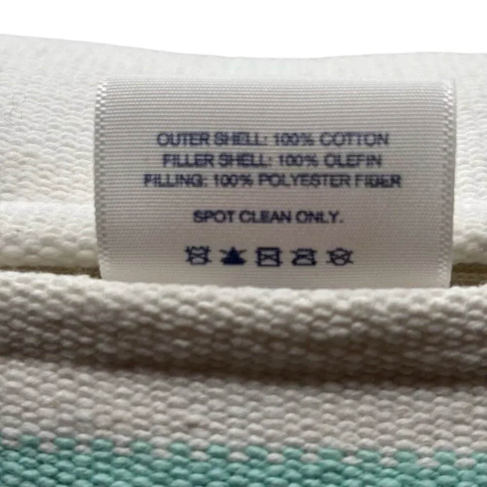 Jonathan Adler Happy Chic Decorative Throw Pillow Teal/White/Tan 20